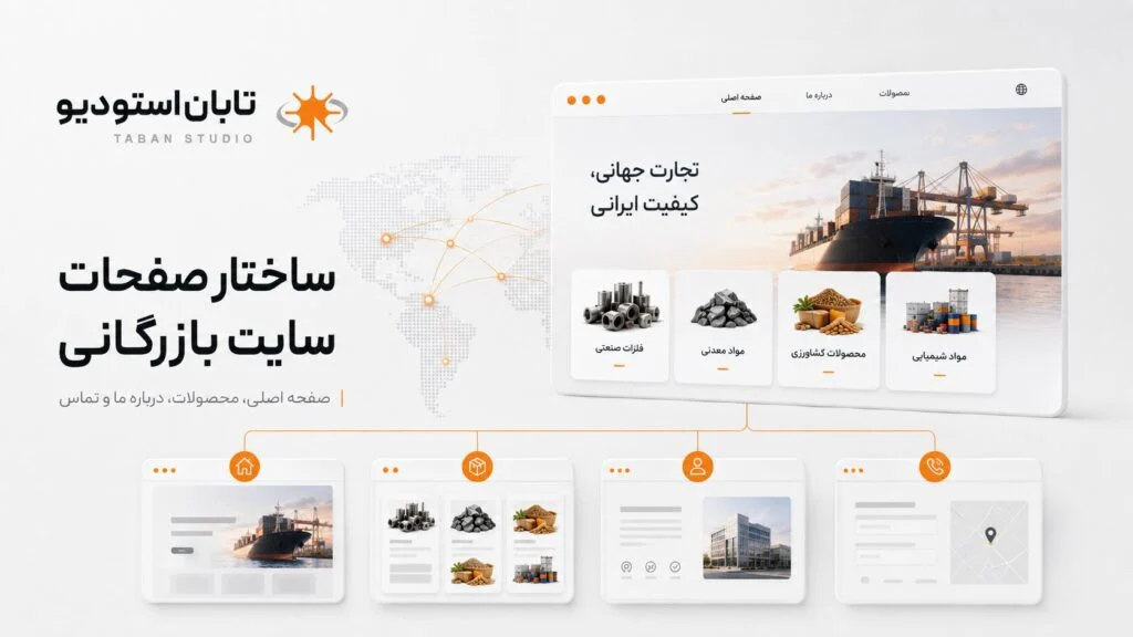 طراحی سایت شرکت بازرگانی و صادراتی با تمرکز بر معرفی محصولات، بازارهای خارجی و ساختار چندزبانه