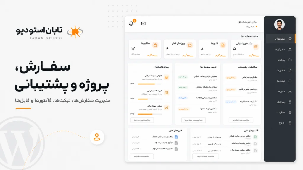 پنل کاربری اختصاصی وردپرس چیست؟ ۱۲ بخش ضروری