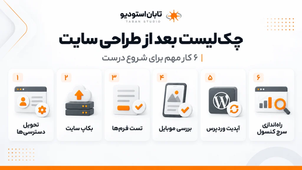 بعد از طراحی سایت چه کار کنیم؟ ۱۰ کار ساده | تابان استودیو